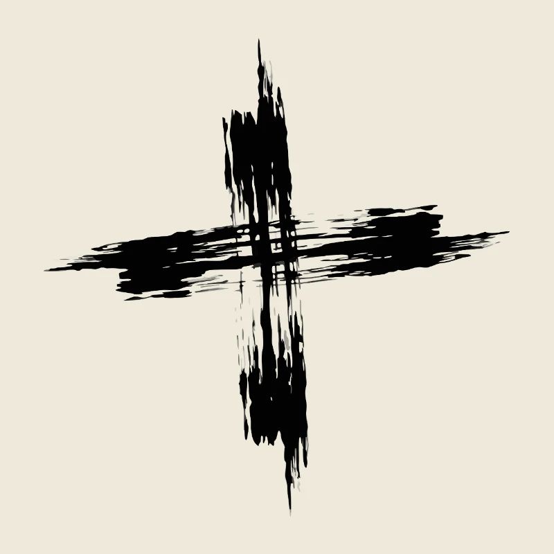 Croix de la Repentance des Cendres Trait de Croix Noire