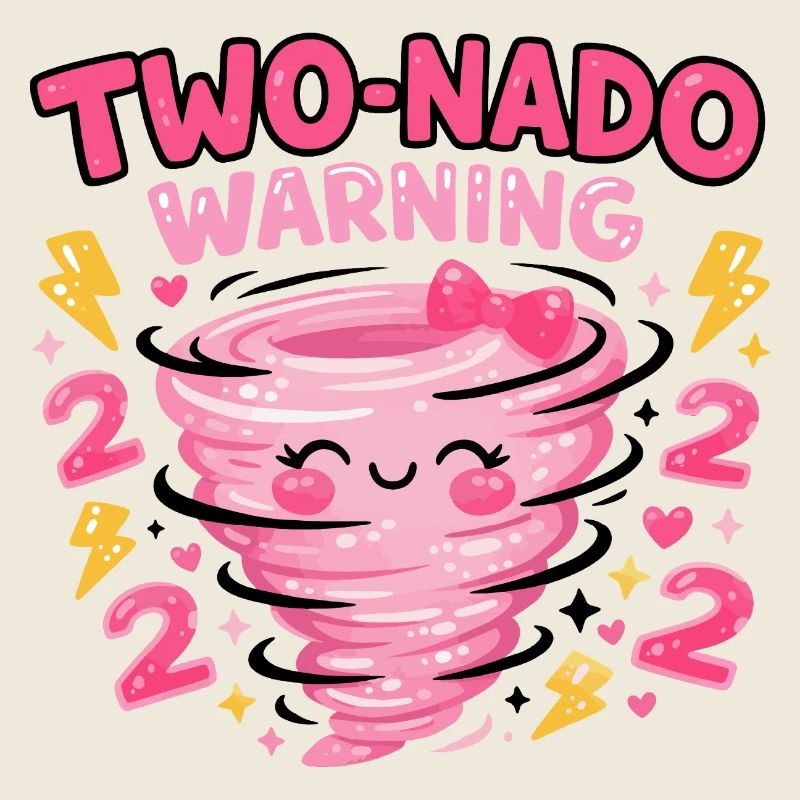Two-nado Warning 2. Geburtstag Mädchen Design