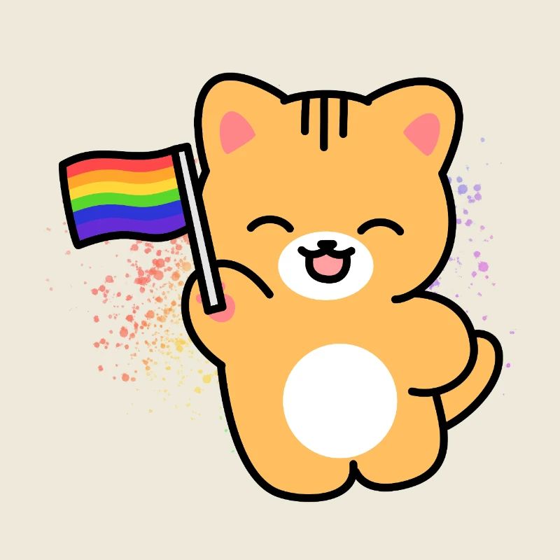 Kitten with Pride banner