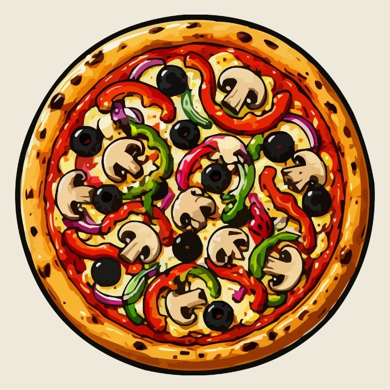 Pizza Pop Art : garnitures colorées