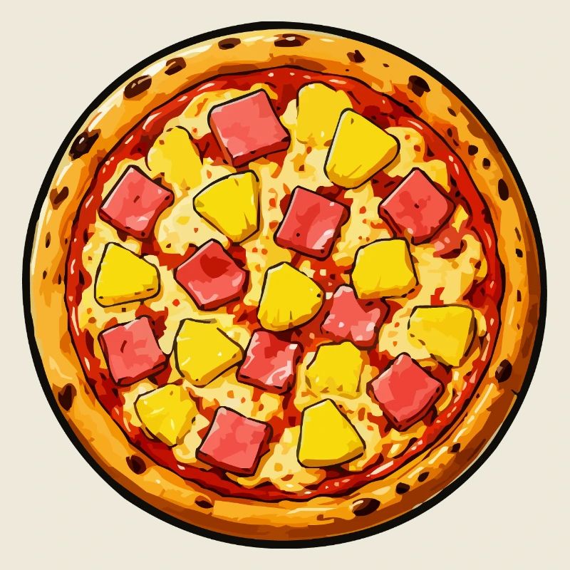 Illustration de pizza hawaïenne