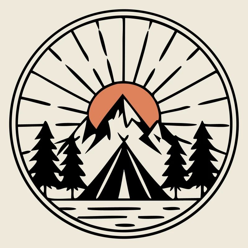 Zelt Berge Strahlen Wappen