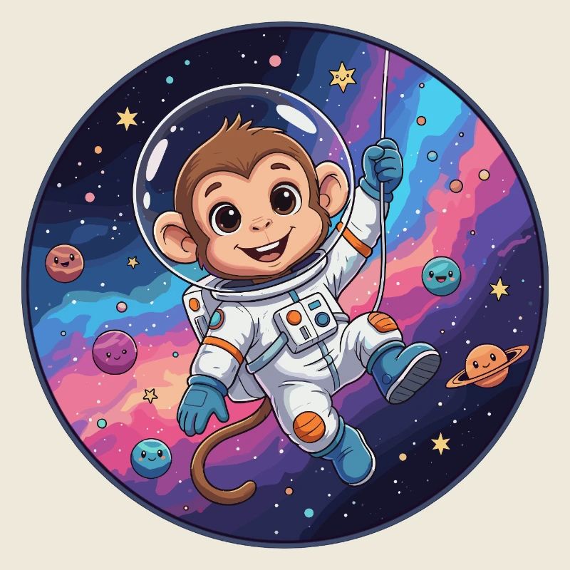 Monkey Astronaut in Star Space