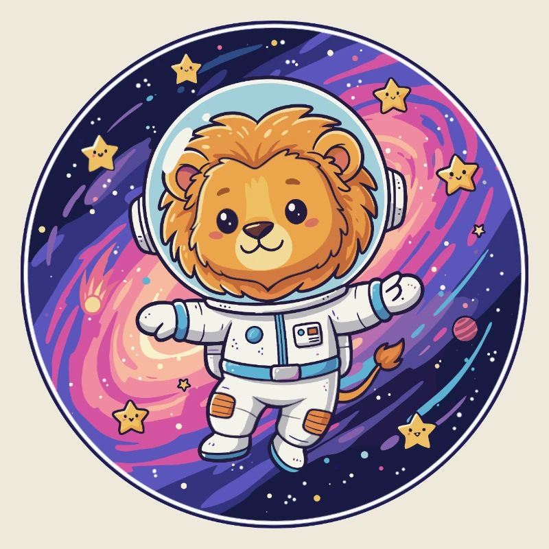 Löwe-Astronaut im Weltraum