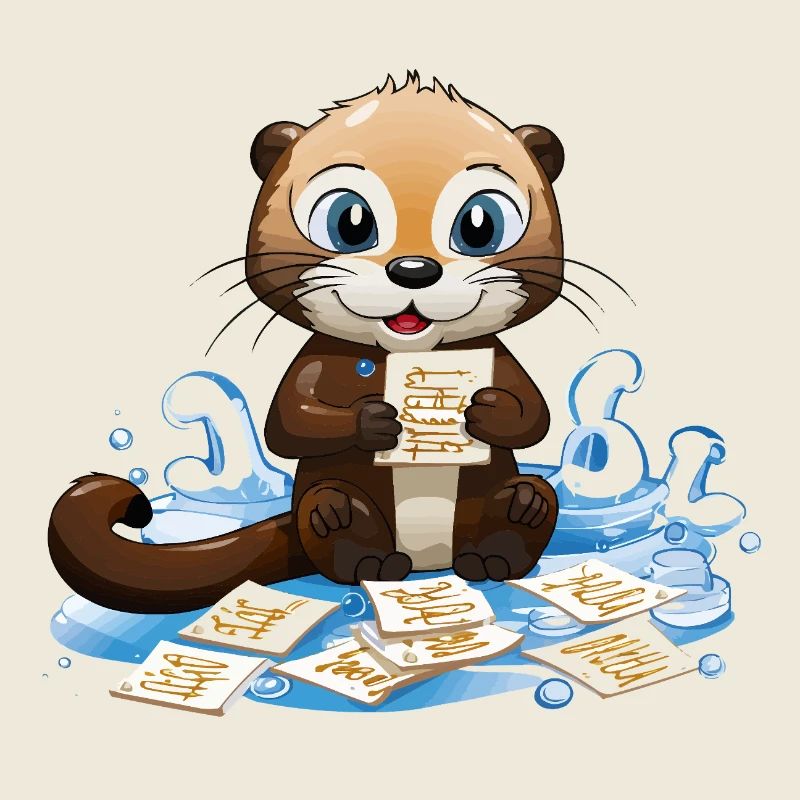 Otter mit Kochrezepte Karten