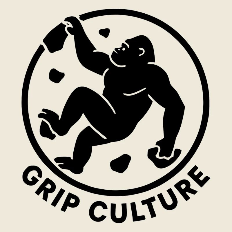 Grip Culture Gorilla: Minimalist Boulder Logo