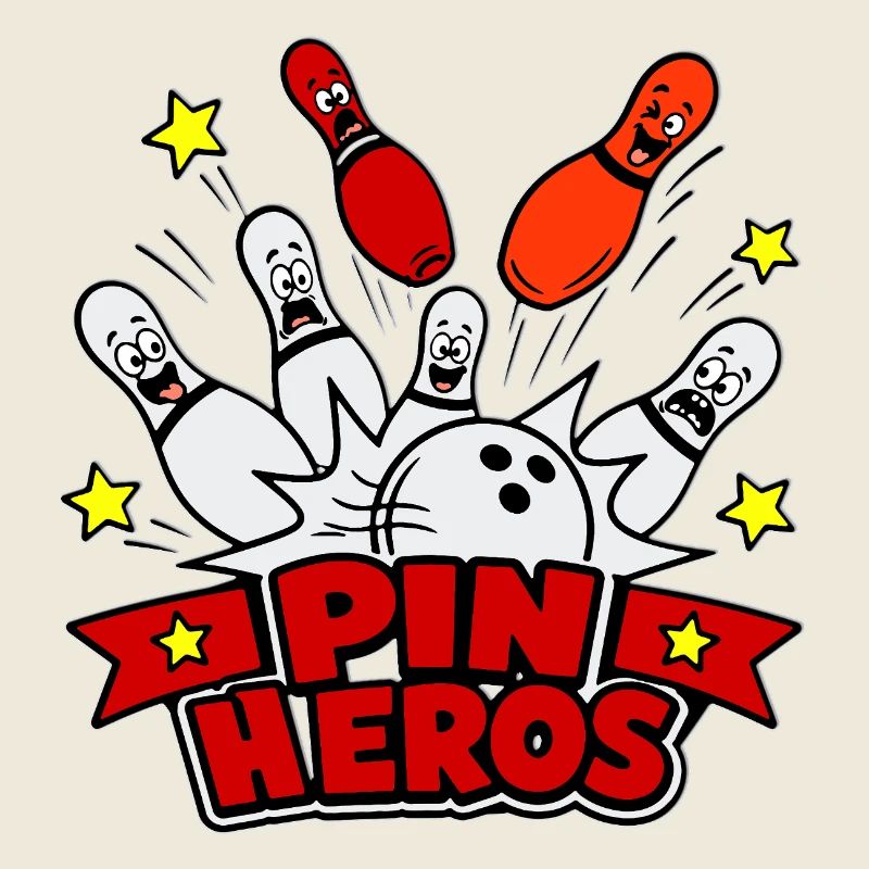 Pin Helden Cartoon-Bowling