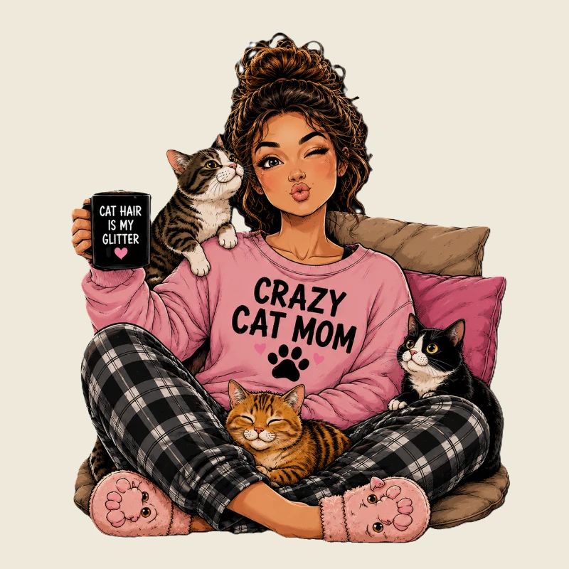 Crazy Cat Mom Cuddle Design