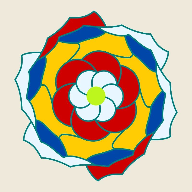 Colorful circular floral mandala