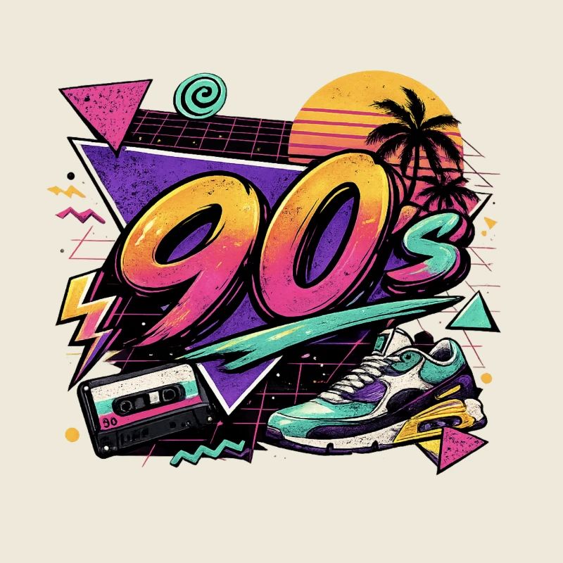Design de baskets rétro néon des années 90