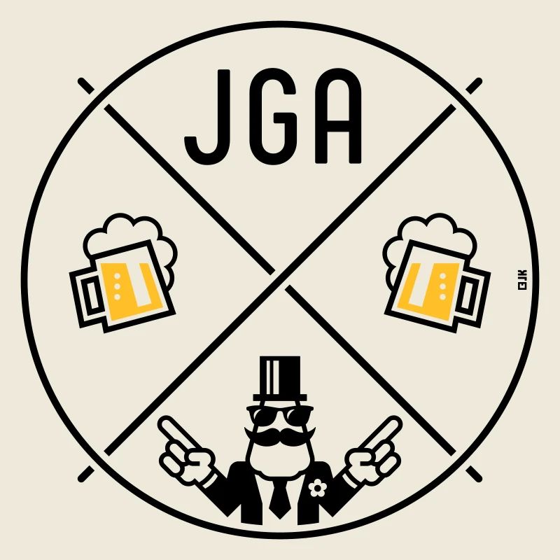 JGA Bräutigam Handzeichen Bier Kreis Symbol POS 2C