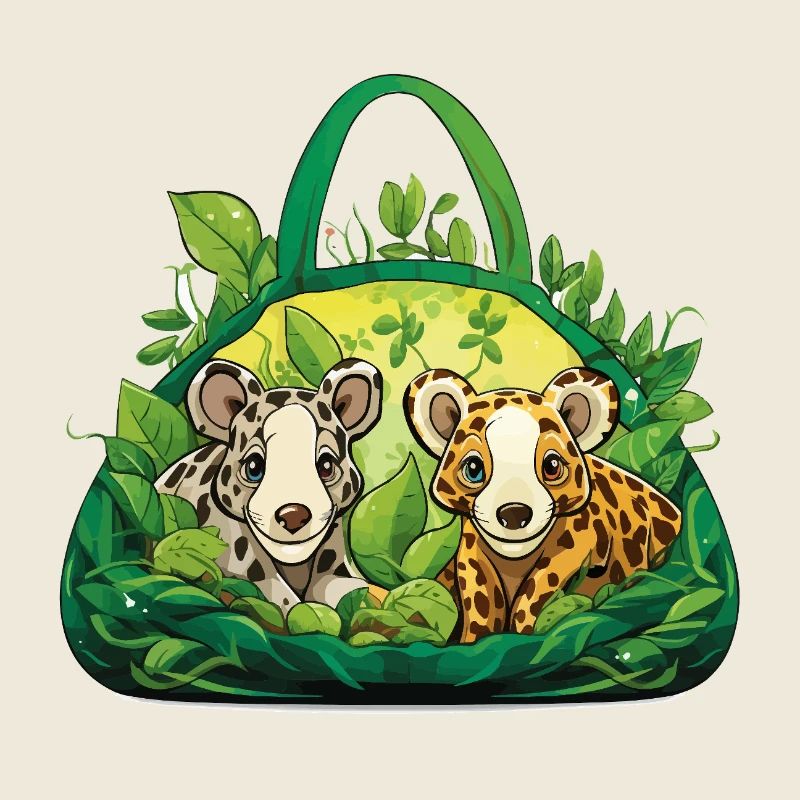 Câlins dans le panier de la jungle