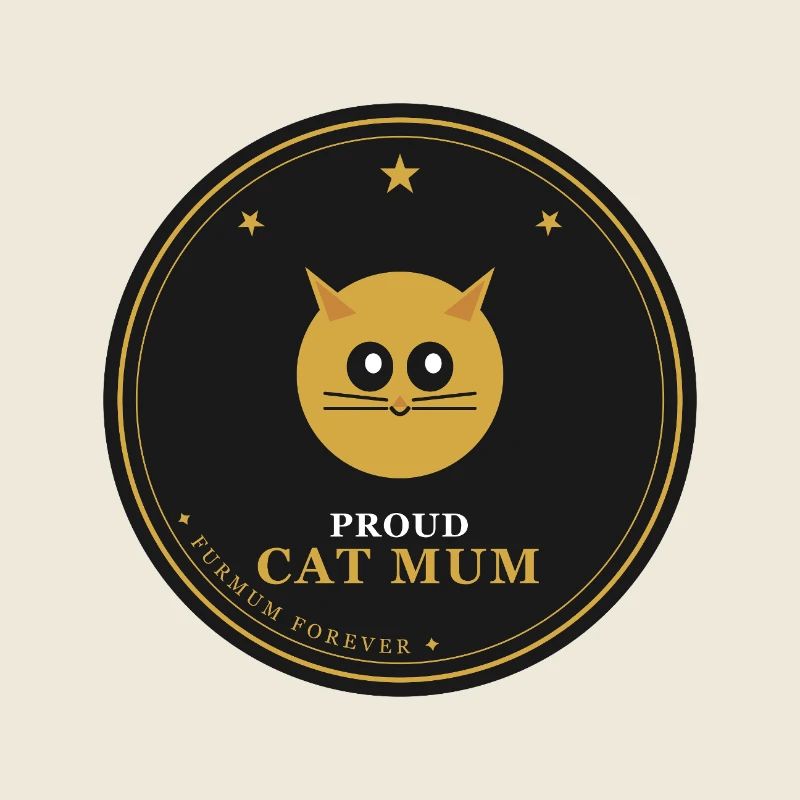 Stolze Katzenmama-Emblem