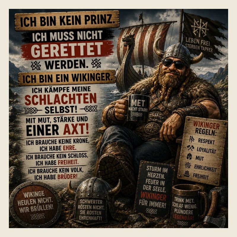 Wikinger Mut und Freiheit Motiv