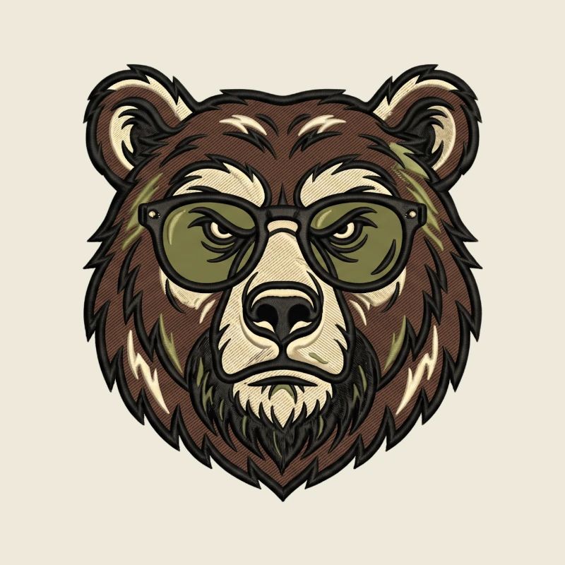 Cooler Grizzly Bär mit Sonnenbrille Design
