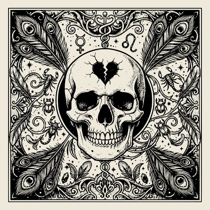 Gothic Scorpio Skull Occult Design