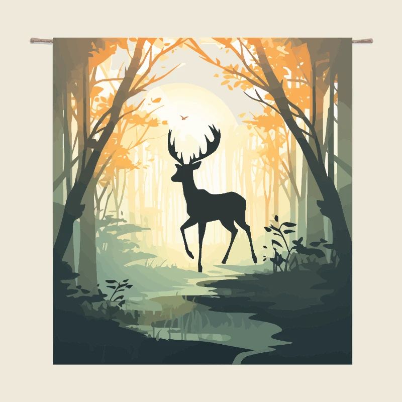 Hirsch im Herbstwald