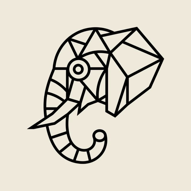 Geometrischer Elefant – Polygon Art