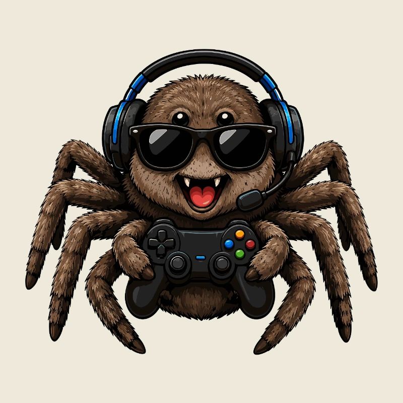 Cool Spider Spider Gamer Funny Retro Animal
