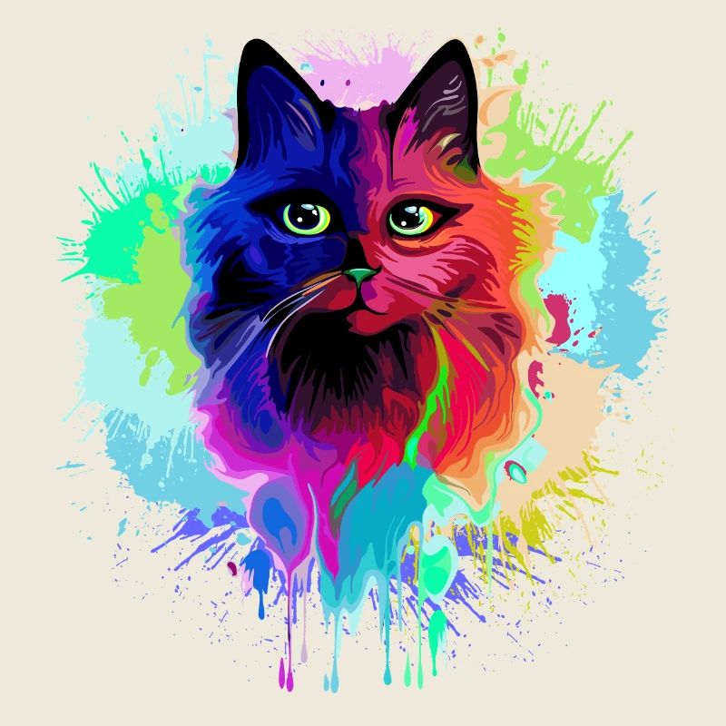 Éclaboussures psychédéliques psychédéliques de chat