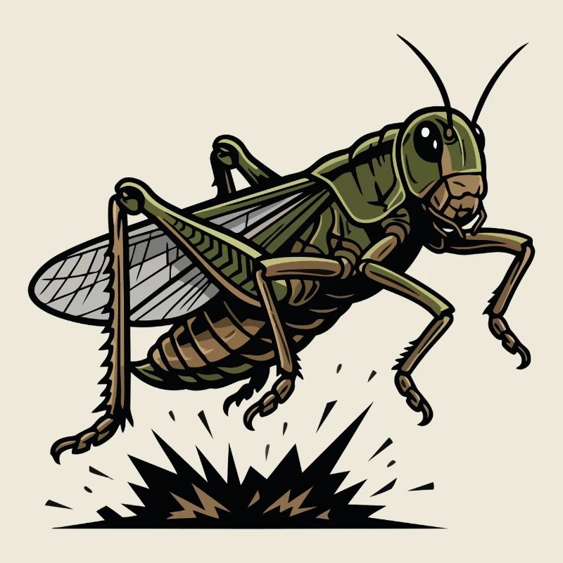 Grasshopper Grasshopper Jump Hop Tattoo Insect
