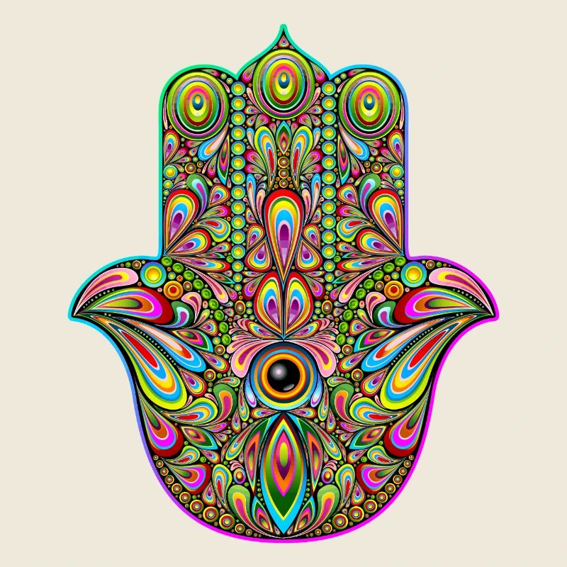 Hamsa Hand Psychedelic Art Psychédélique
