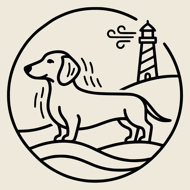 Teckel au lac