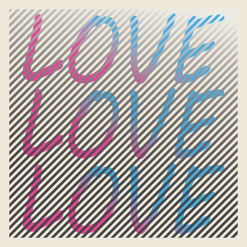 Gradient Love Schriftzug auf Streifen