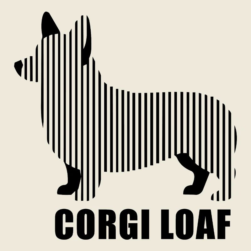 Corgi Loaf – Minimalist linear silhouette Hund