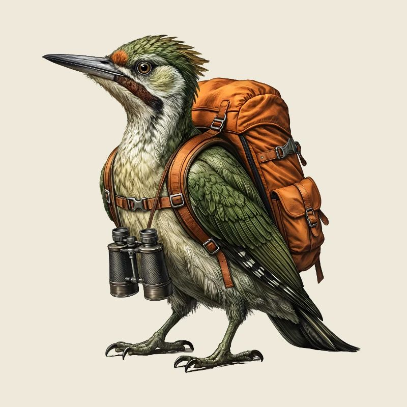 Vintage Explorer Green Woodpecker