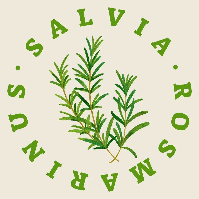 Rosemary Circular Botanical Emblem