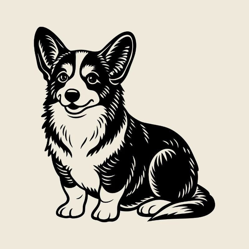 Corgi sitzt