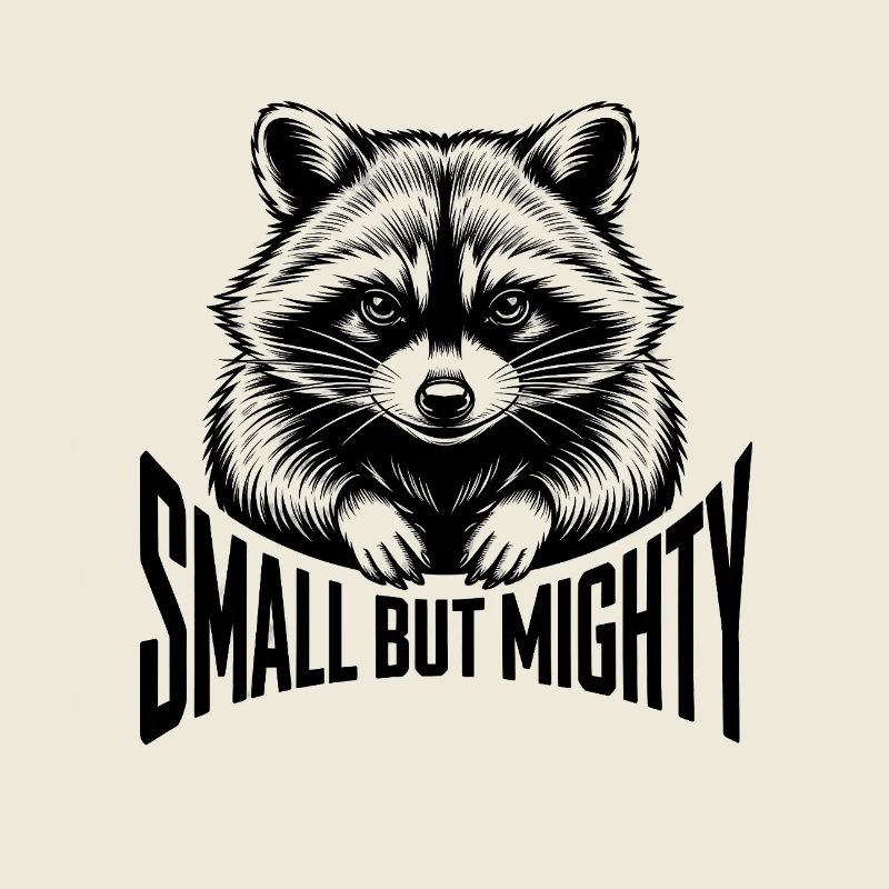 Waschbär Small But Mighty Spruch Trash Panda
