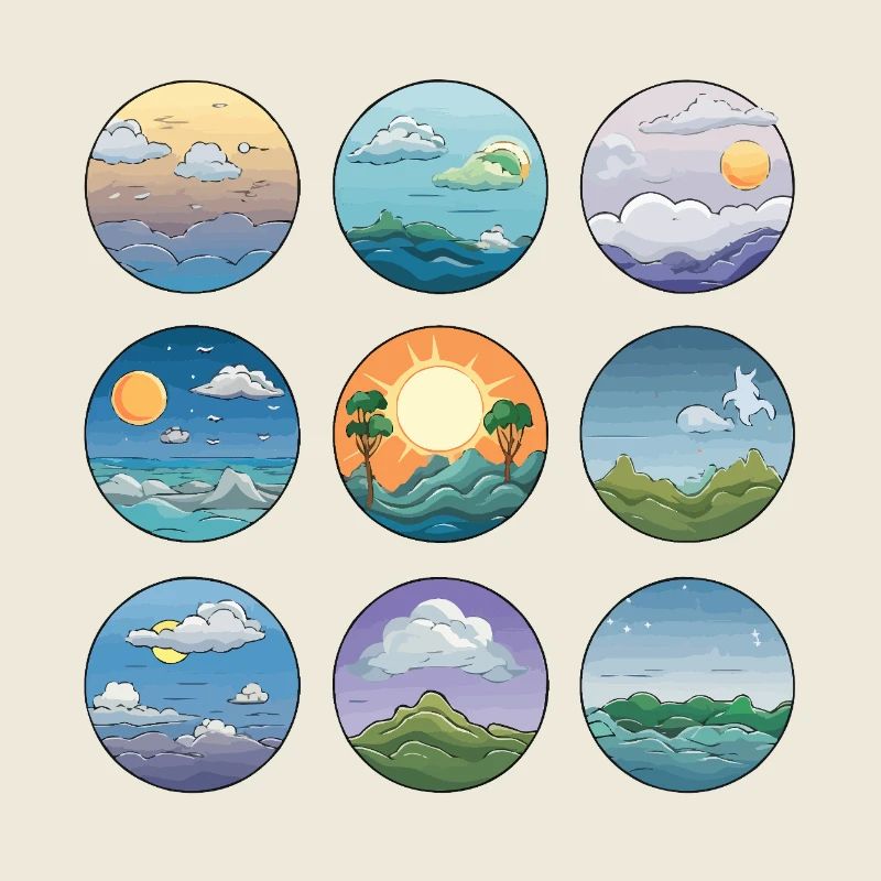 Circular Landscapes Sunrises