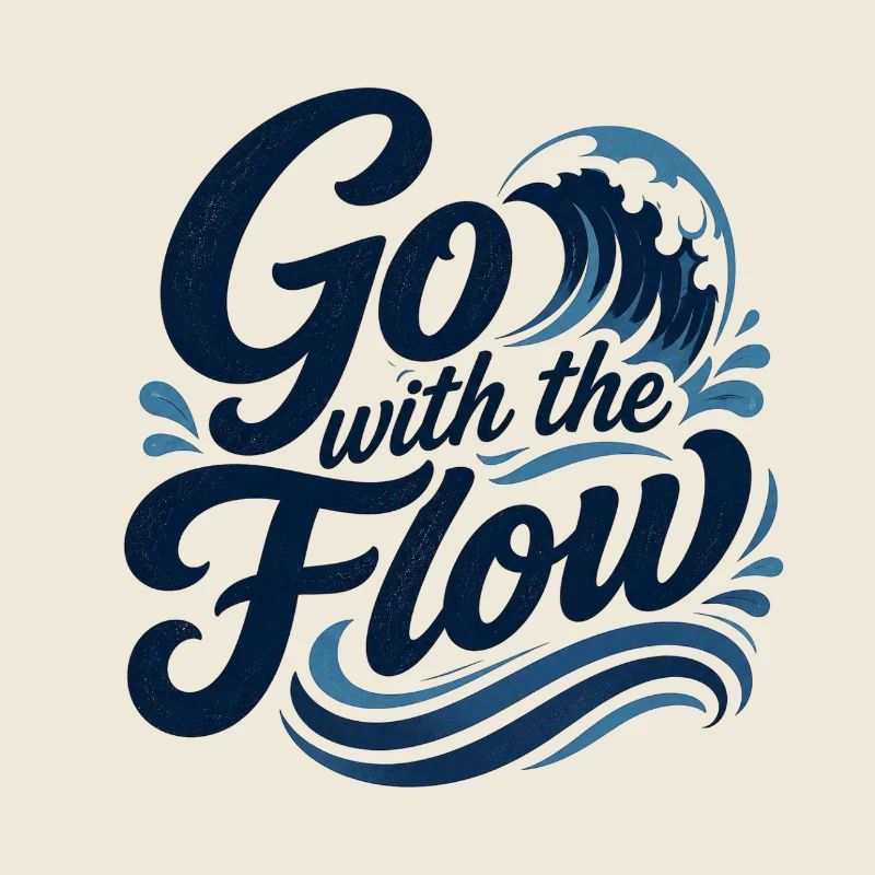 Go with the Flow Wave Typography