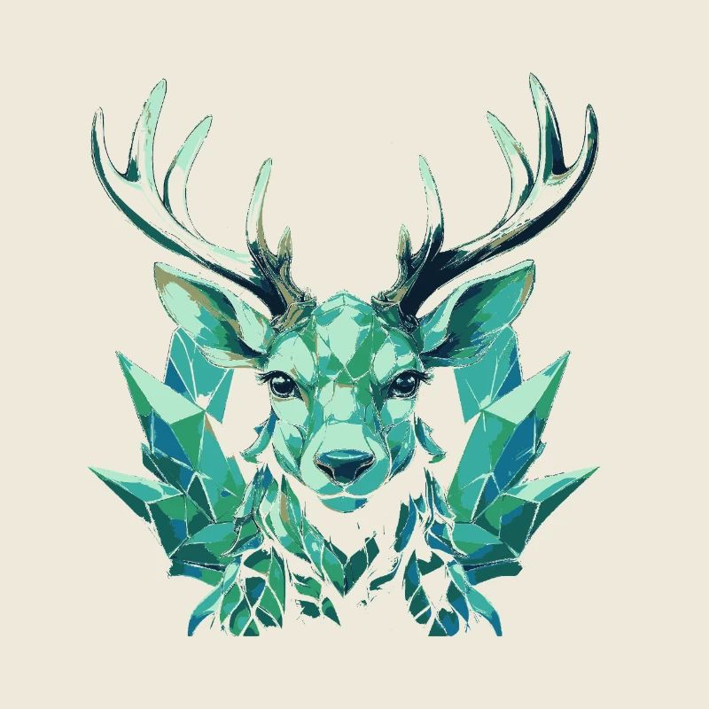 Cerf de cristal géométrique