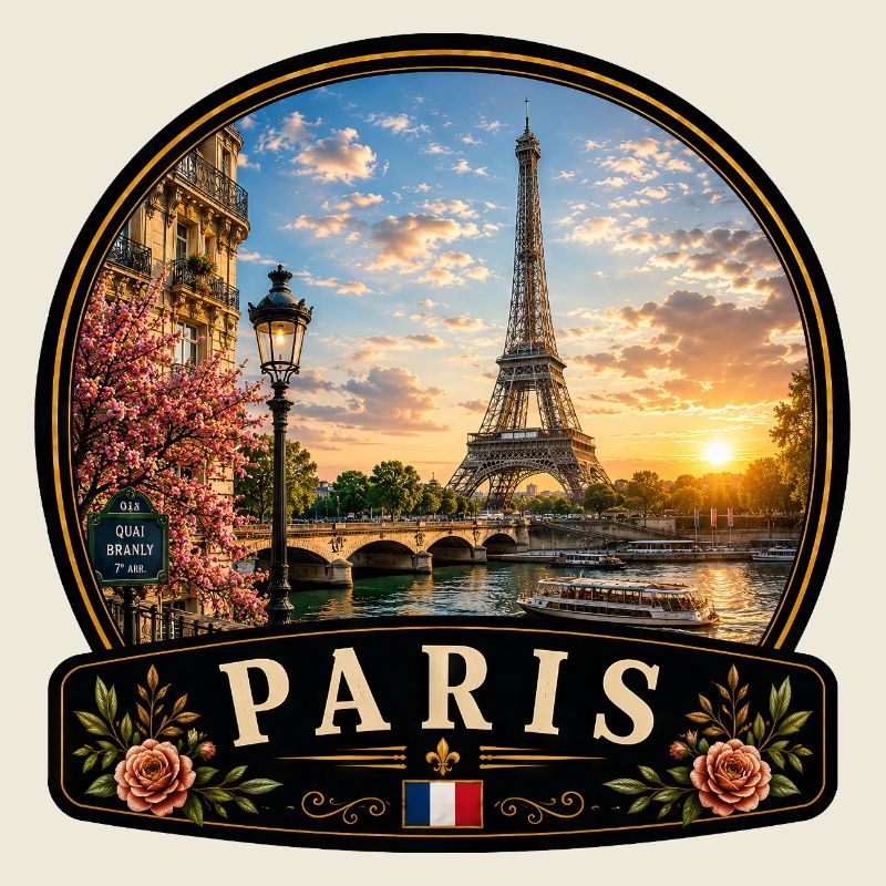 Paris Eiffelturm Seine Fleur de Lis Stadt der 