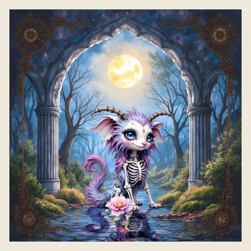 Fantasme du Squelette de Chat et de la Lune