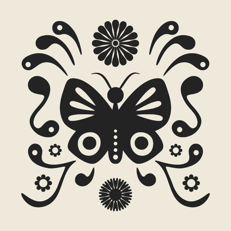 Boho butterfly L matte black
