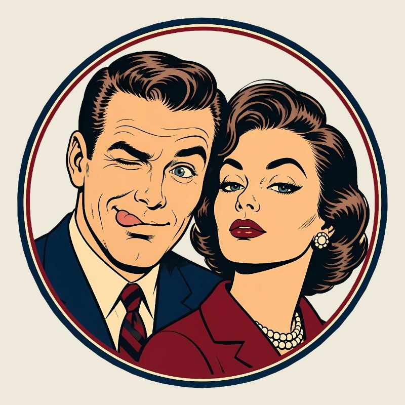 Retro Pop Paar Winking Duo