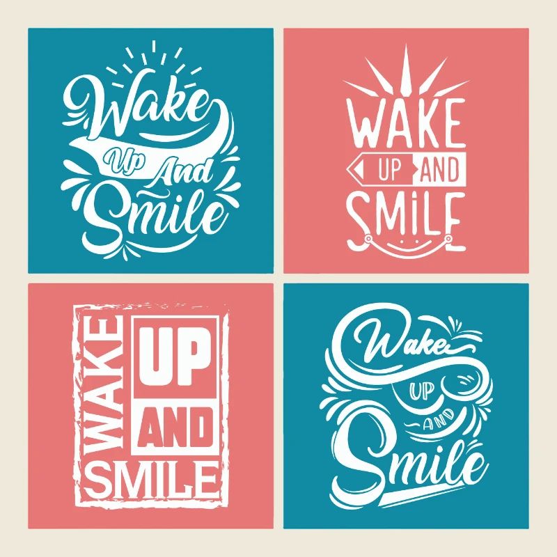 Wake Up And Smile Typography