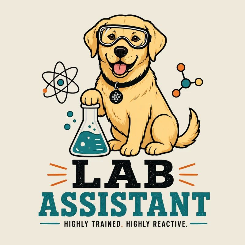 Lab Assistant Dog Illustration - Labrador Merch