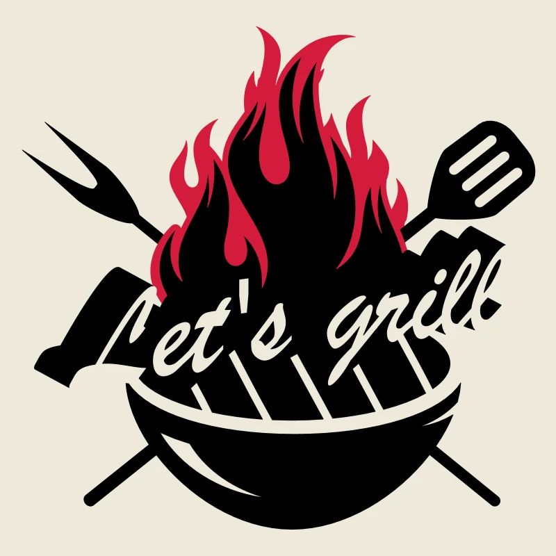 Grill mit Grillbesteck