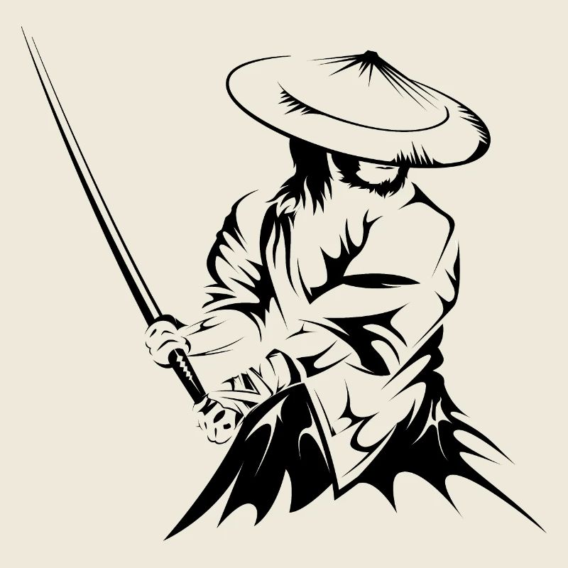 samurai sword fighter present gift art work