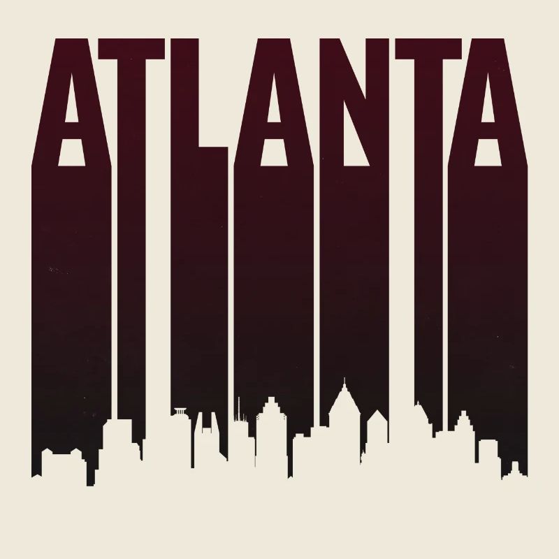 Silhouette verticale de la Skyline d’Atlanta