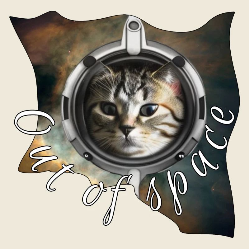 Chat de l’espace avec un casque
