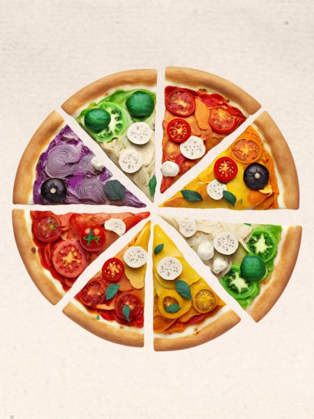 Regenbogenpizza Segmente