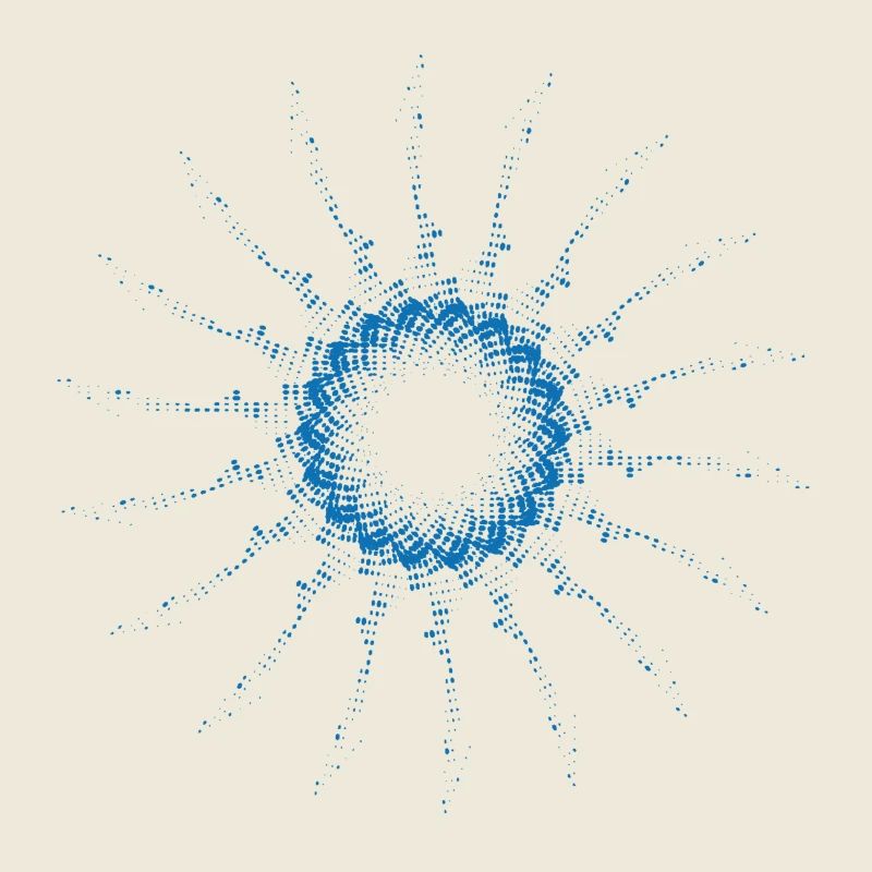 forme pointillée éolienne tournée bleue