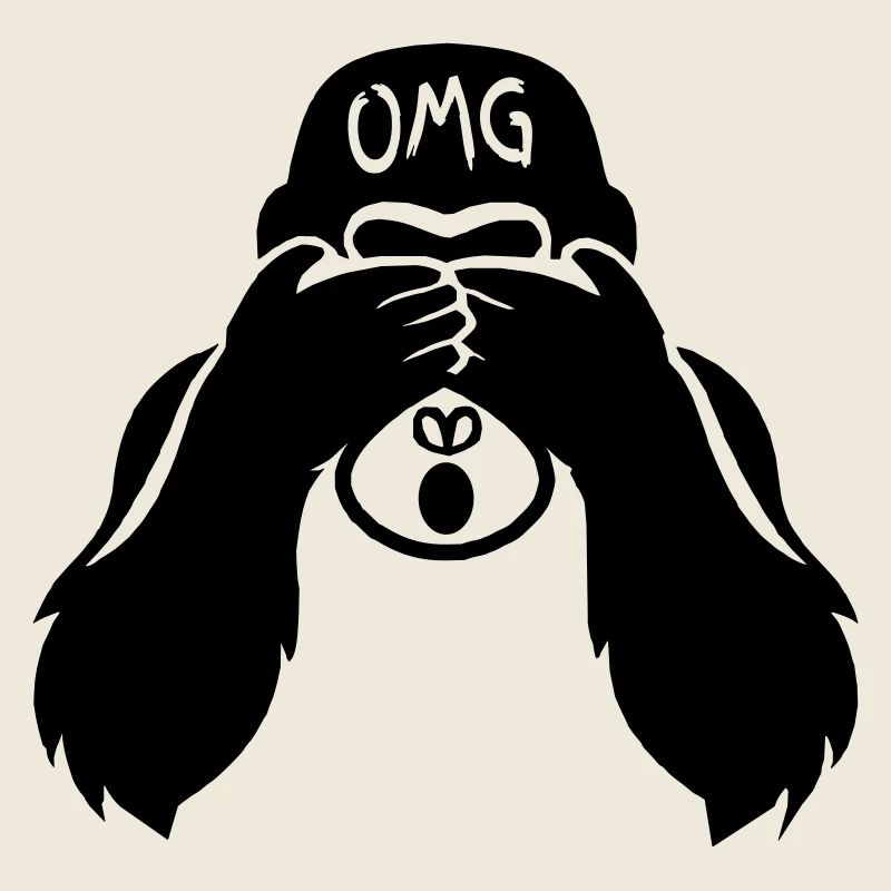 Drôles de mains de singe devant le visage - Gorilla OMG2