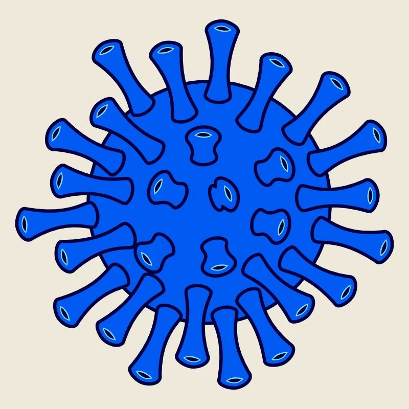 Blue Covid Molecule Illustration